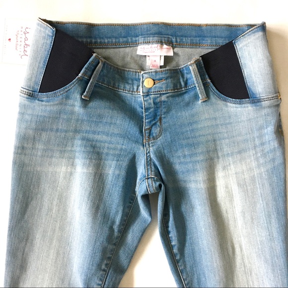 NWT Isabel Maternity Side Panel Light Wash Jeans - Picture 6 of 8